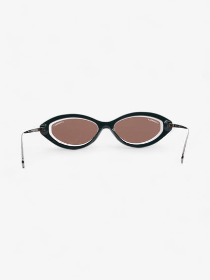 Chanel Oval CC Sunglasses Dark Green Acetate 140mm