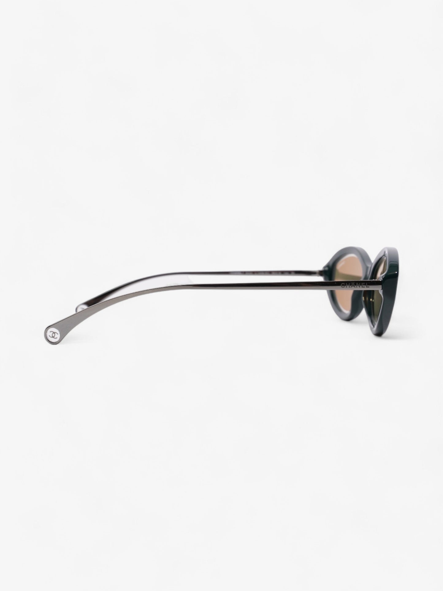 Chanel Oval CC Sunglasses Dark Green Acetate 140mm