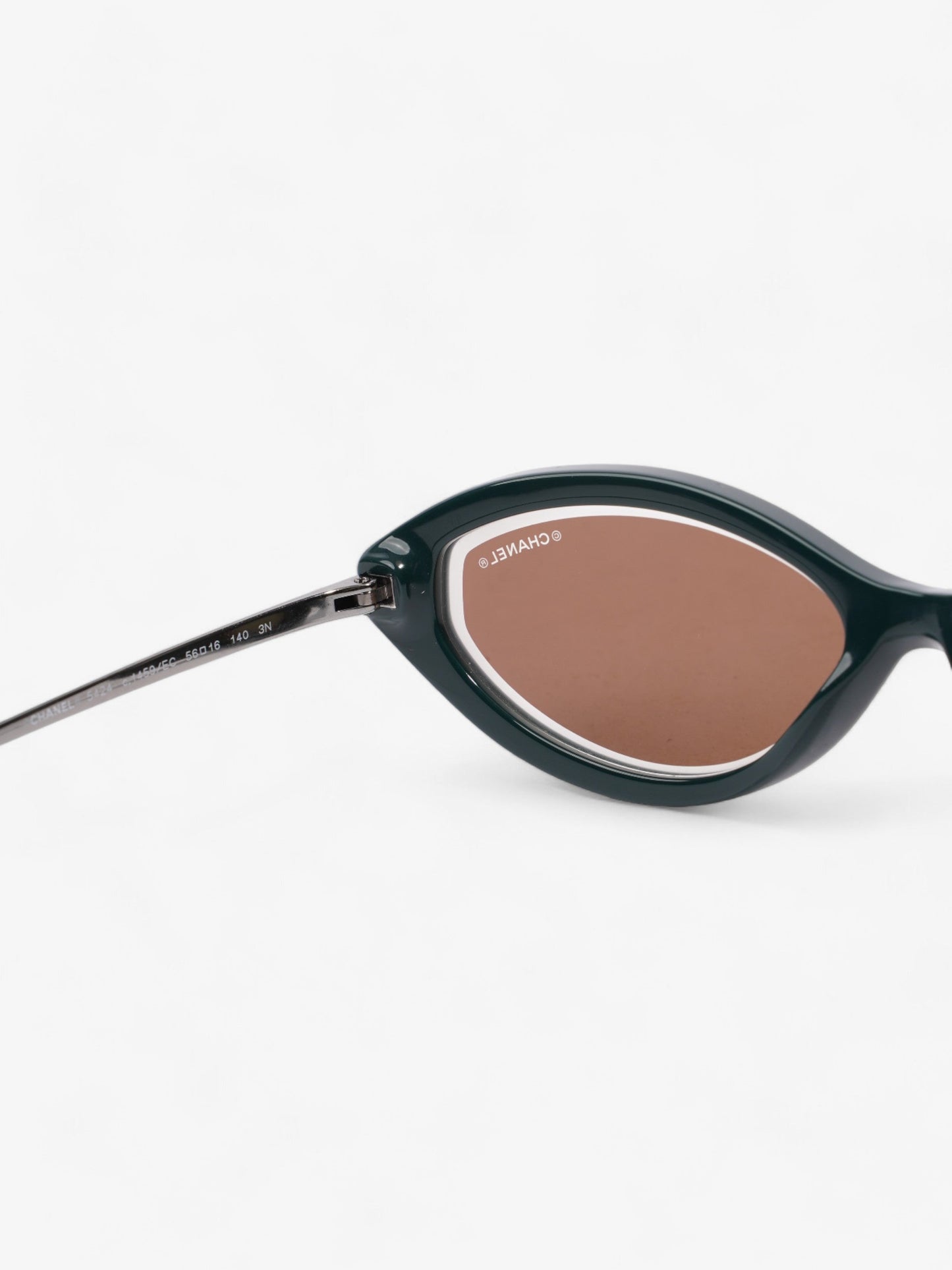 Chanel Oval CC Sunglasses Dark Green Acetate 140mm