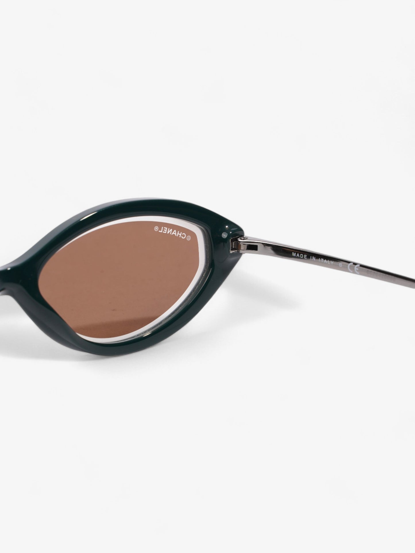 Chanel Oval CC Sunglasses Dark Green Acetate 140mm