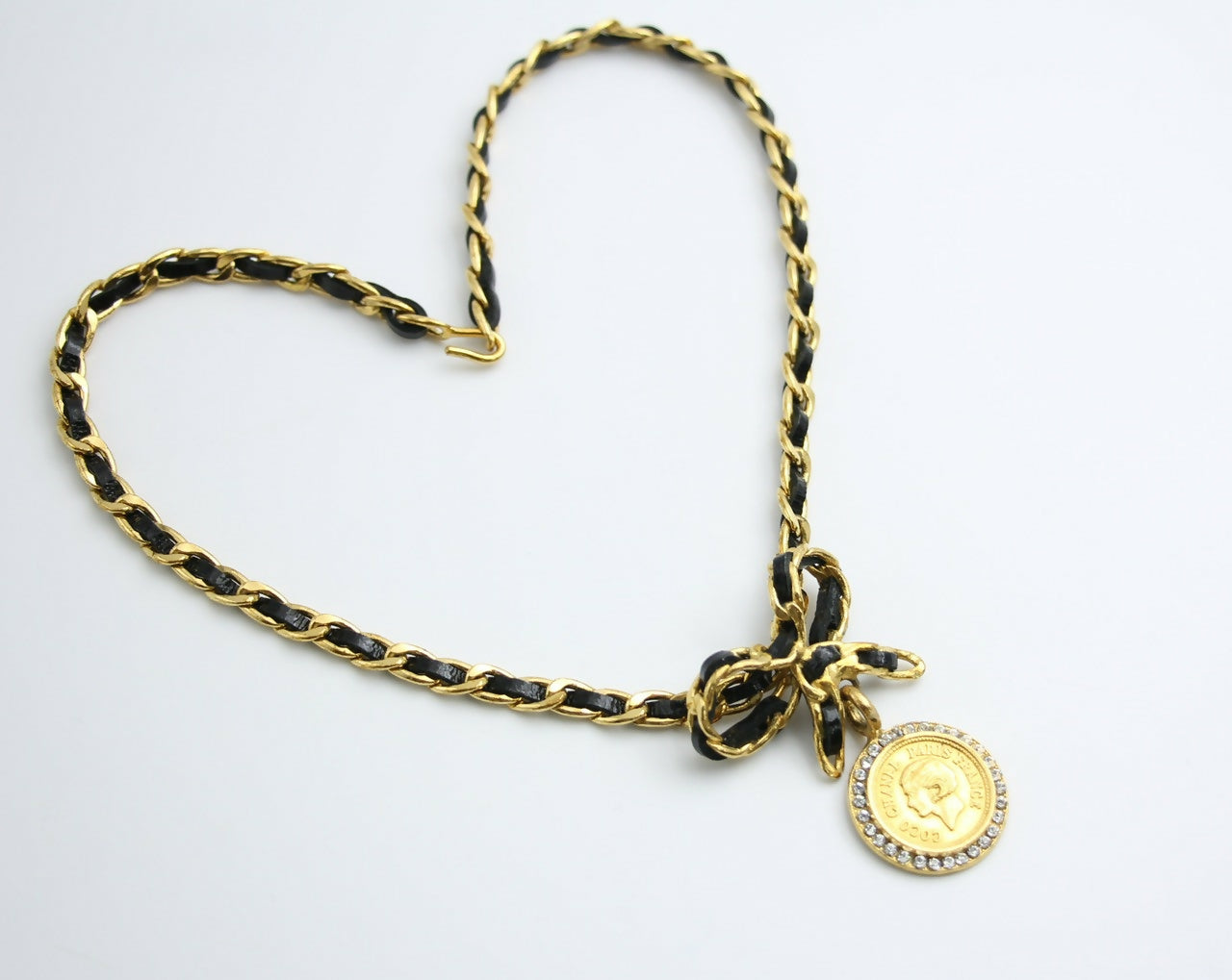 Chanel Vintage 96P Mrs Coco Gold-plated Leather Chain Necklace