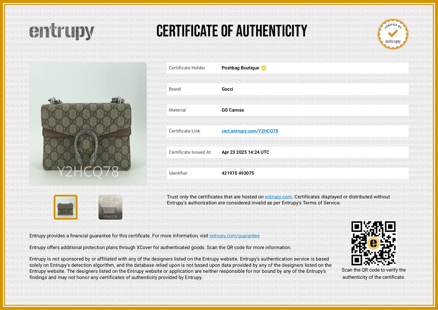 Gucci Dionysus Small GG Supreme Canvas Bag