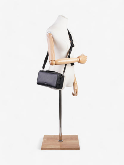 Christian Dior Pouch Saddle Duffle Black Coated Canvas
