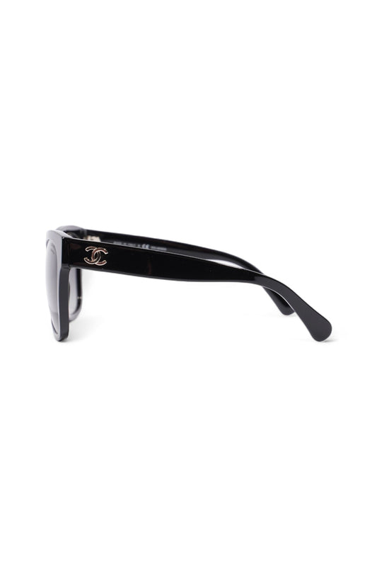 Chanel Polarized Sunglasses Black Acetate 140mm