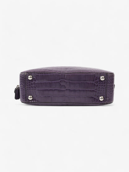 Prada Bauletto Bag Purple Embossed Leather