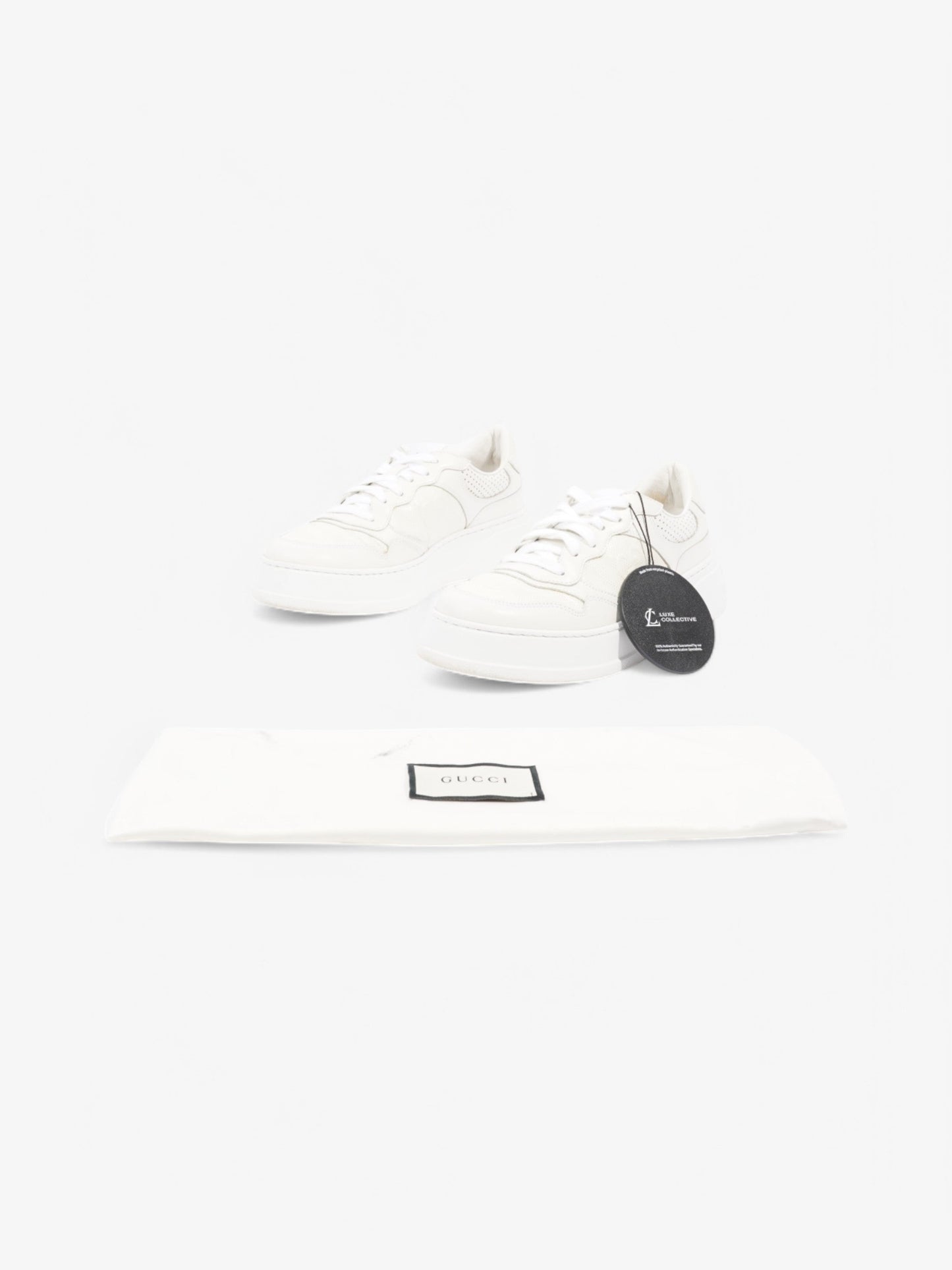 Gucci GG Embossed Chunky Sneakers White  Leather EU 41 UK 7