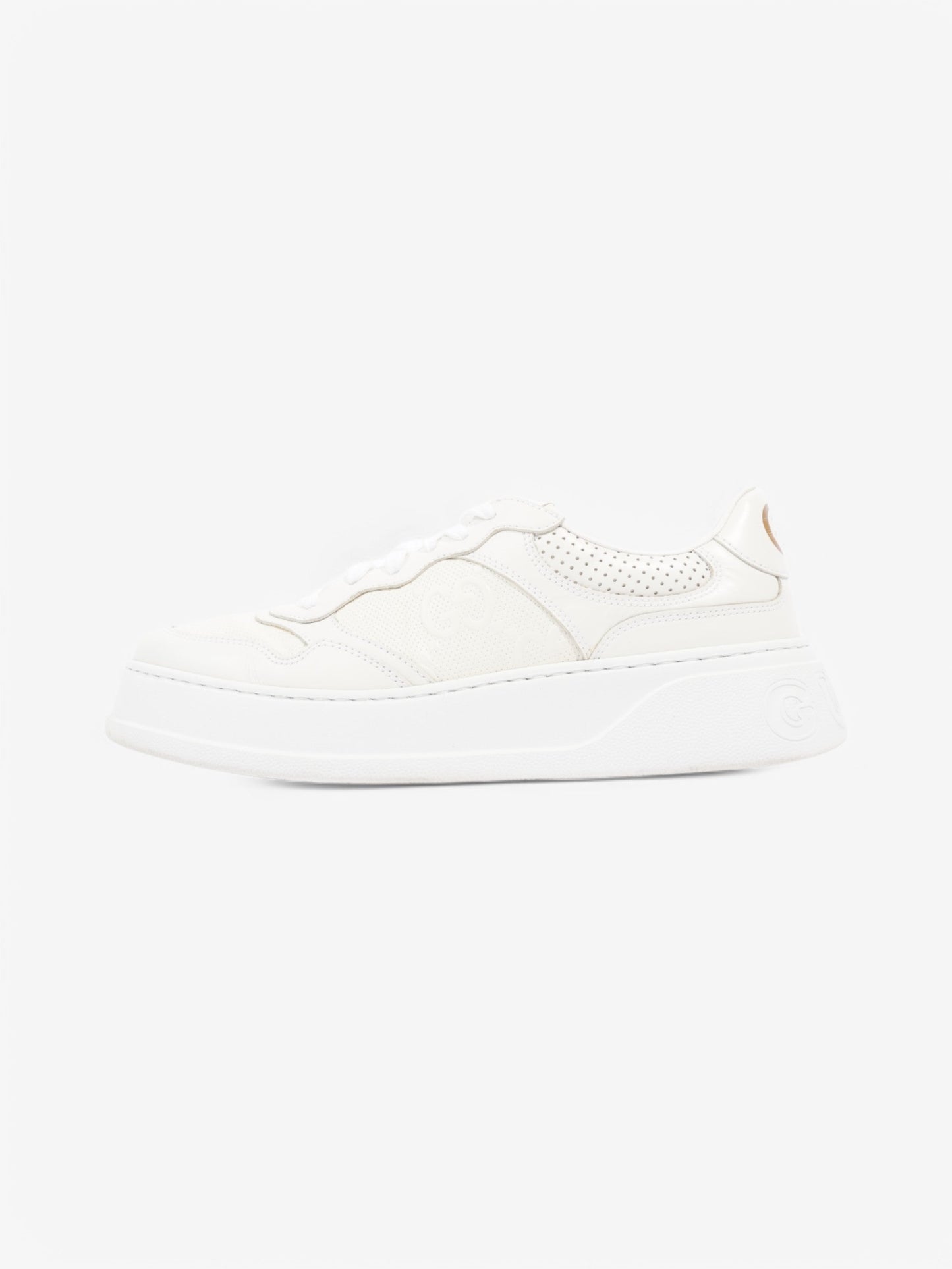 Gucci GG Embossed Chunky Sneakers White  Leather EU 41 UK 7