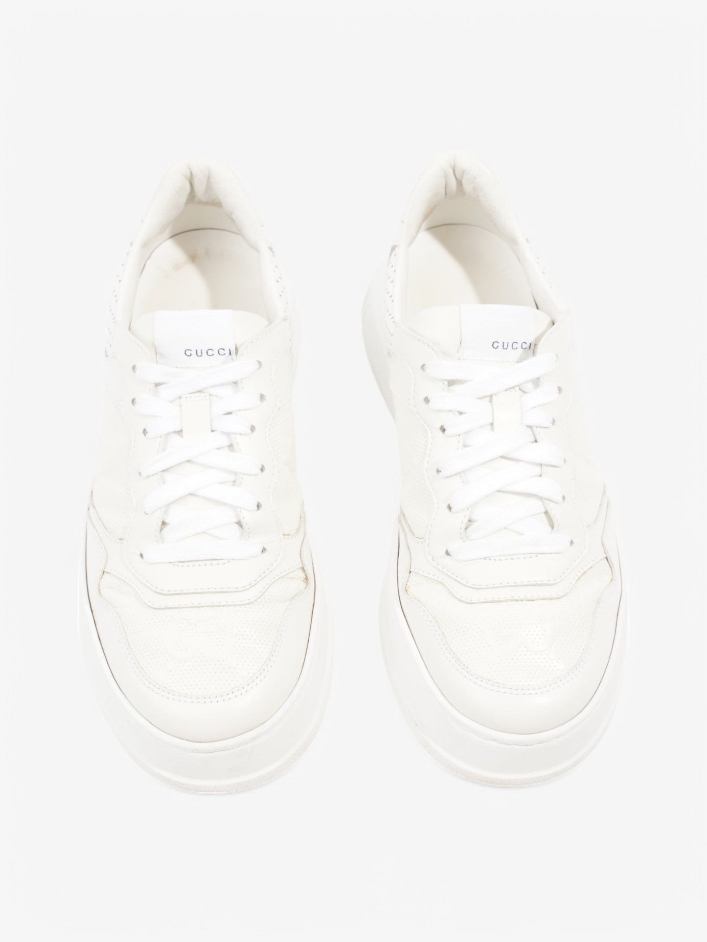 Gucci GG Embossed Chunky Sneakers White  Leather EU 41 UK 7