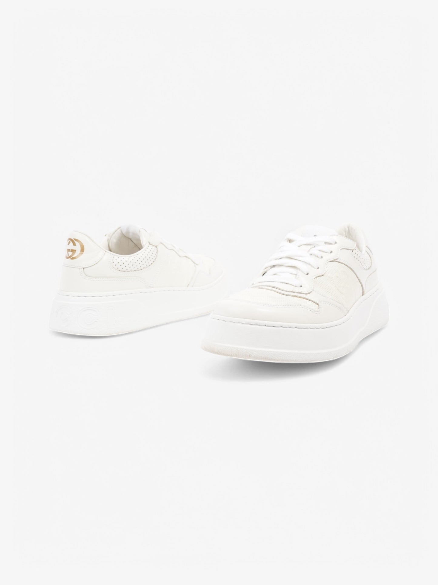 Gucci GG Embossed Chunky Sneakers White  Leather EU 41 UK 7