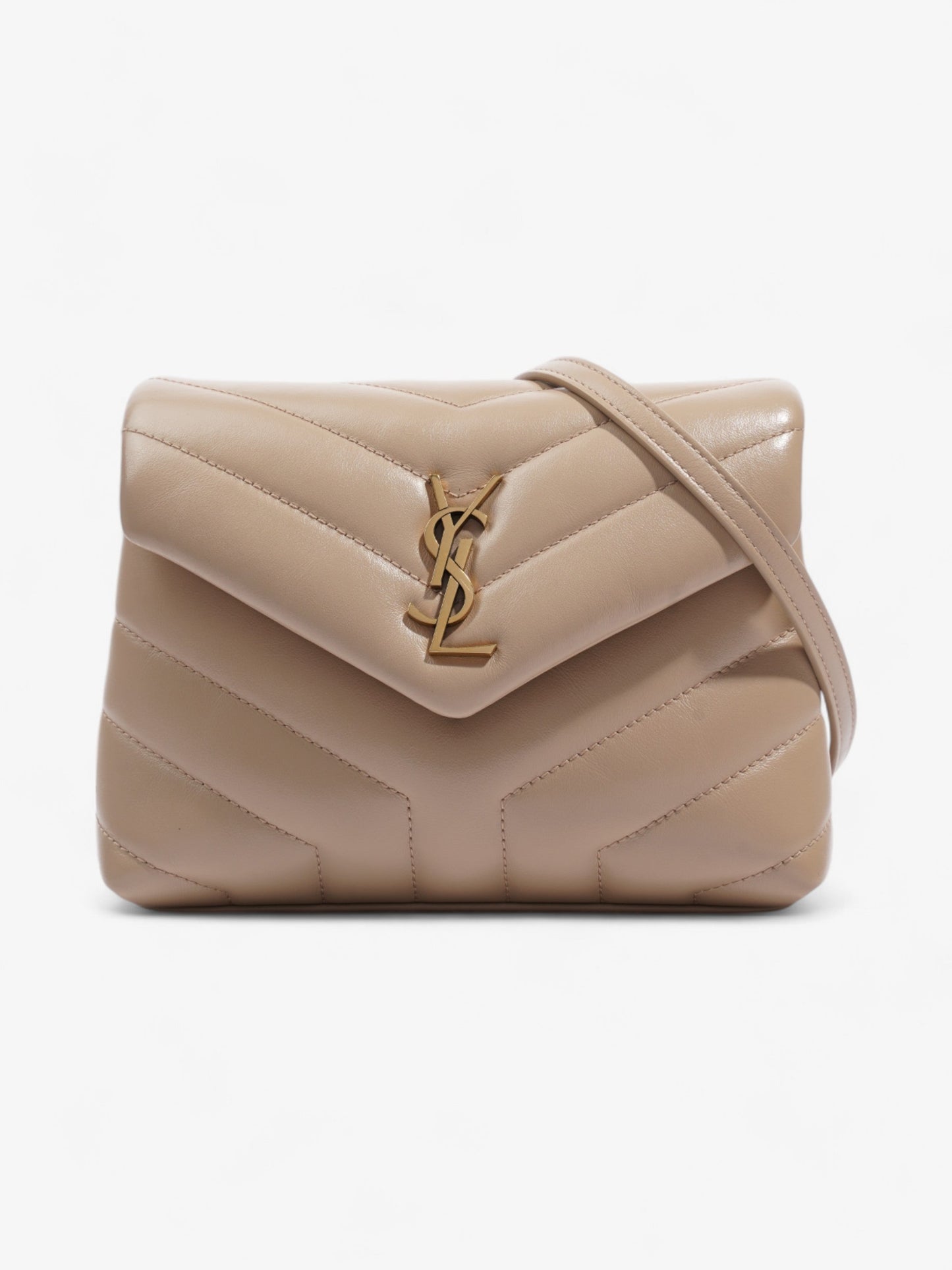Saint Laurent Lou Lou Beige Matelasse Leather Toy