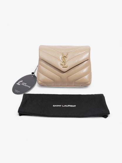 Saint Laurent Lou Lou Beige Matelasse Leather Toy