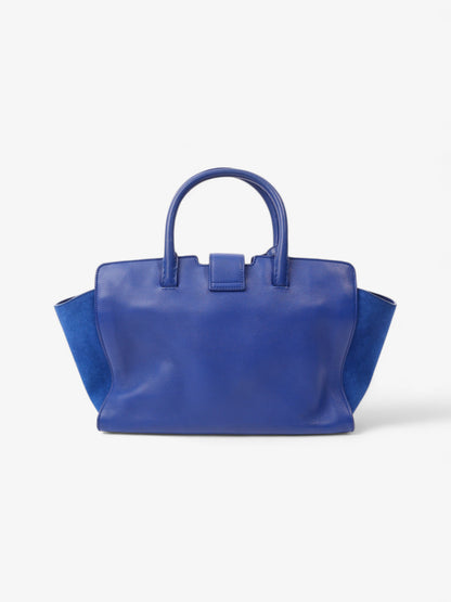 Saint Laurent Downtown Cabas Tote Bag Blue Leather Small