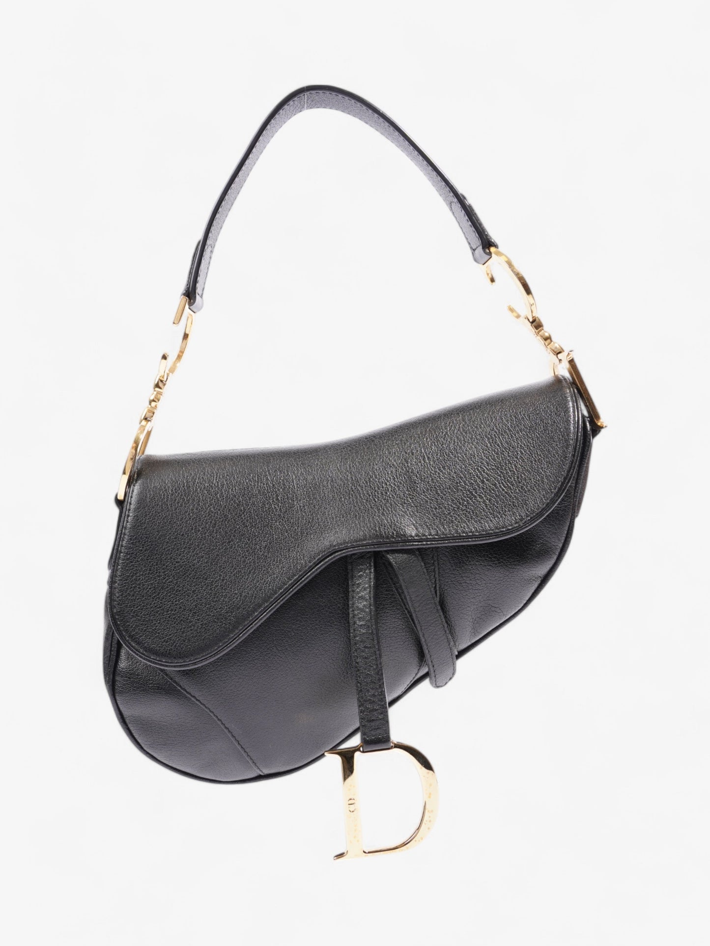 Christian Dior Saddle Bag Black Calfskin Leather