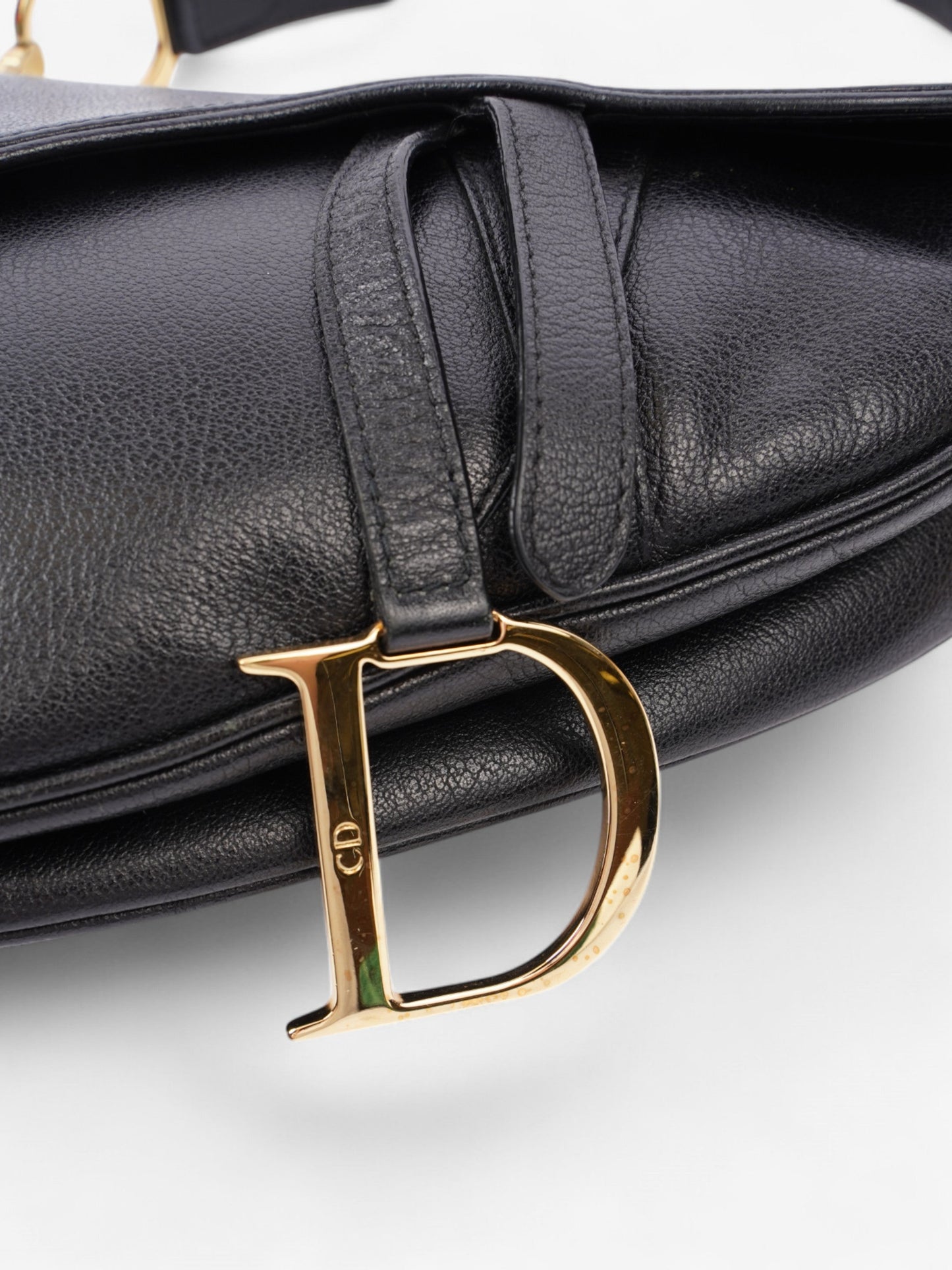Christian Dior Saddle Bag Black Calfskin Leather