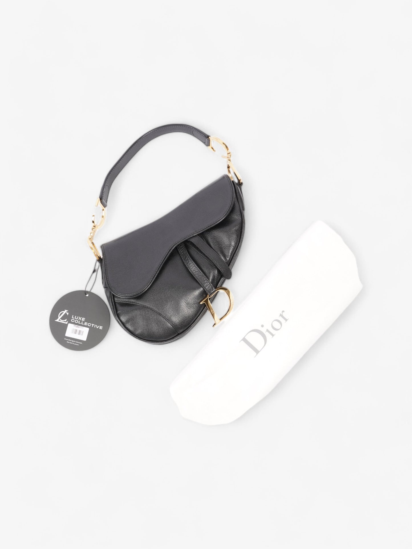 Christian Dior Saddle Bag Black Calfskin Leather