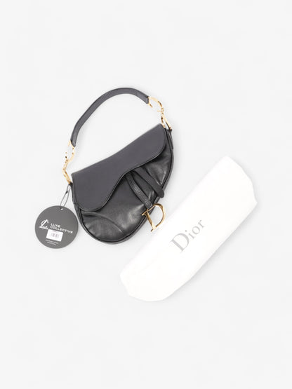 Christian Dior Saddle Bag Black Calfskin Leather