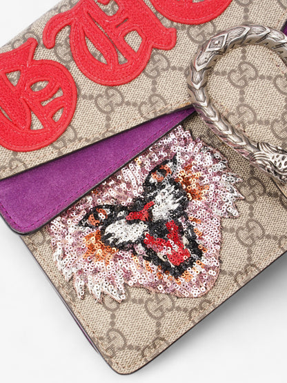 Gucci Embroidered Dionysus GG Supreme / Purple / Red Canvas Small
