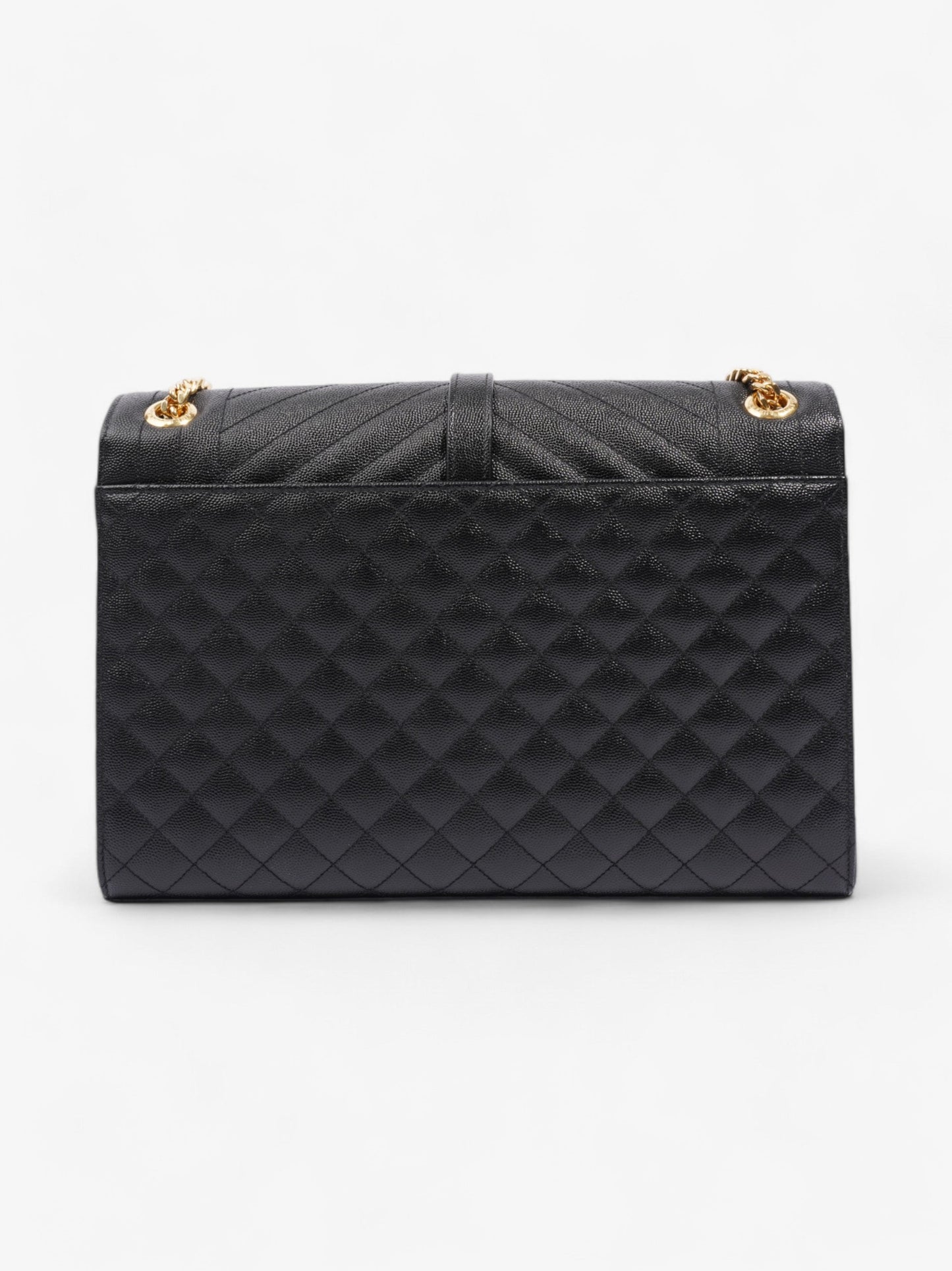 Saint Laurent Envelope Black Calfskin Leather Large