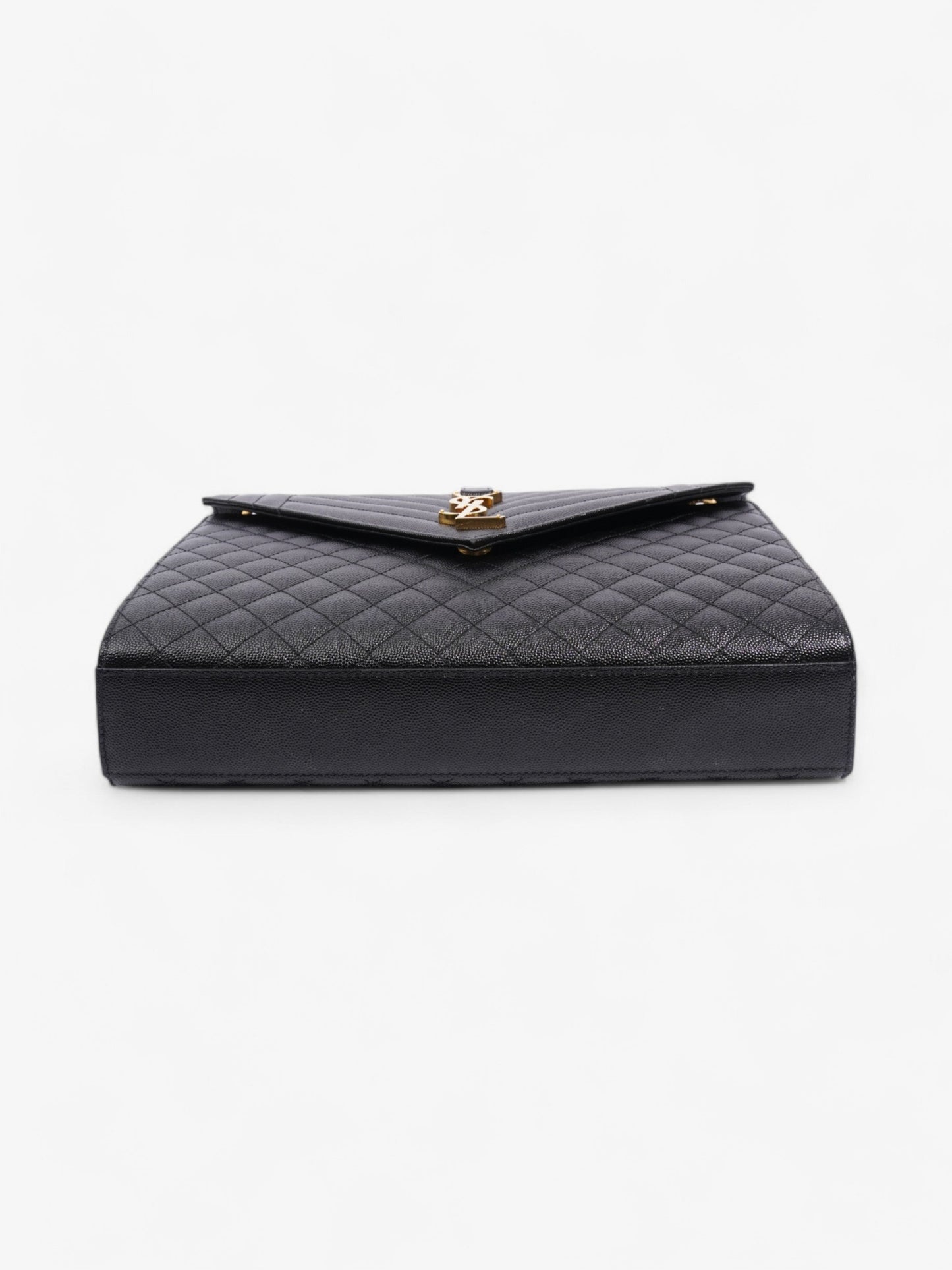 Saint Laurent Envelope Black Calfskin Leather Large