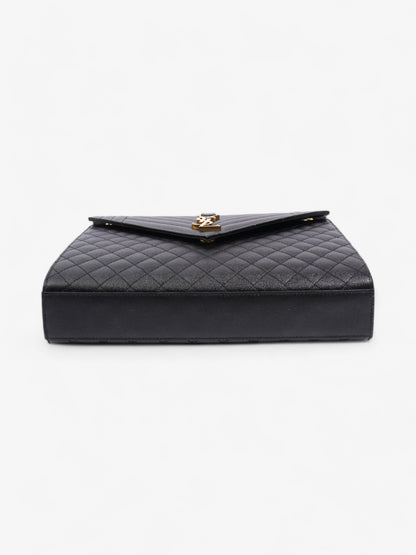 Saint Laurent Envelope Black Calfskin Leather Large