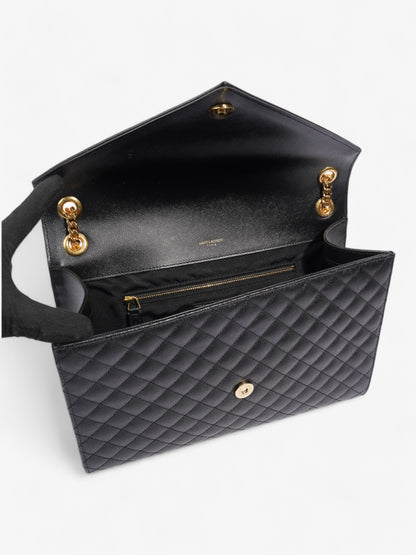 Saint Laurent Envelope Black Calfskin Leather Large