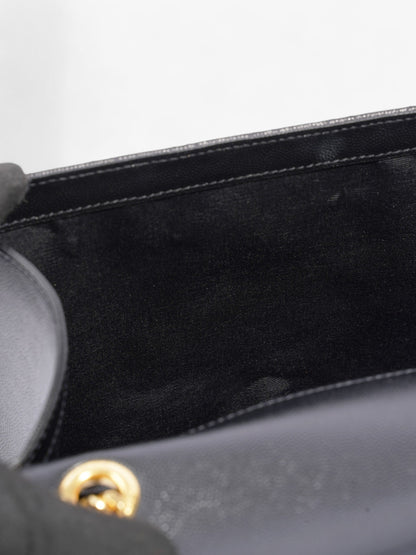 Saint Laurent Envelope Black Calfskin Leather Large