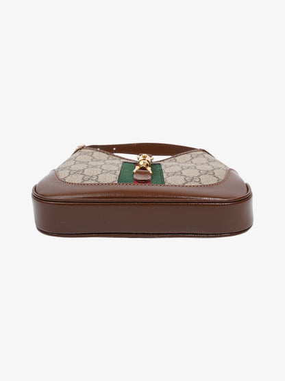 Gucci Jackie 1961 GG Supreme / Brown / Green Coated Canvas Mini