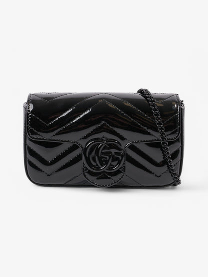 Gucci GG Marmont Black Patent Leather Super Mini