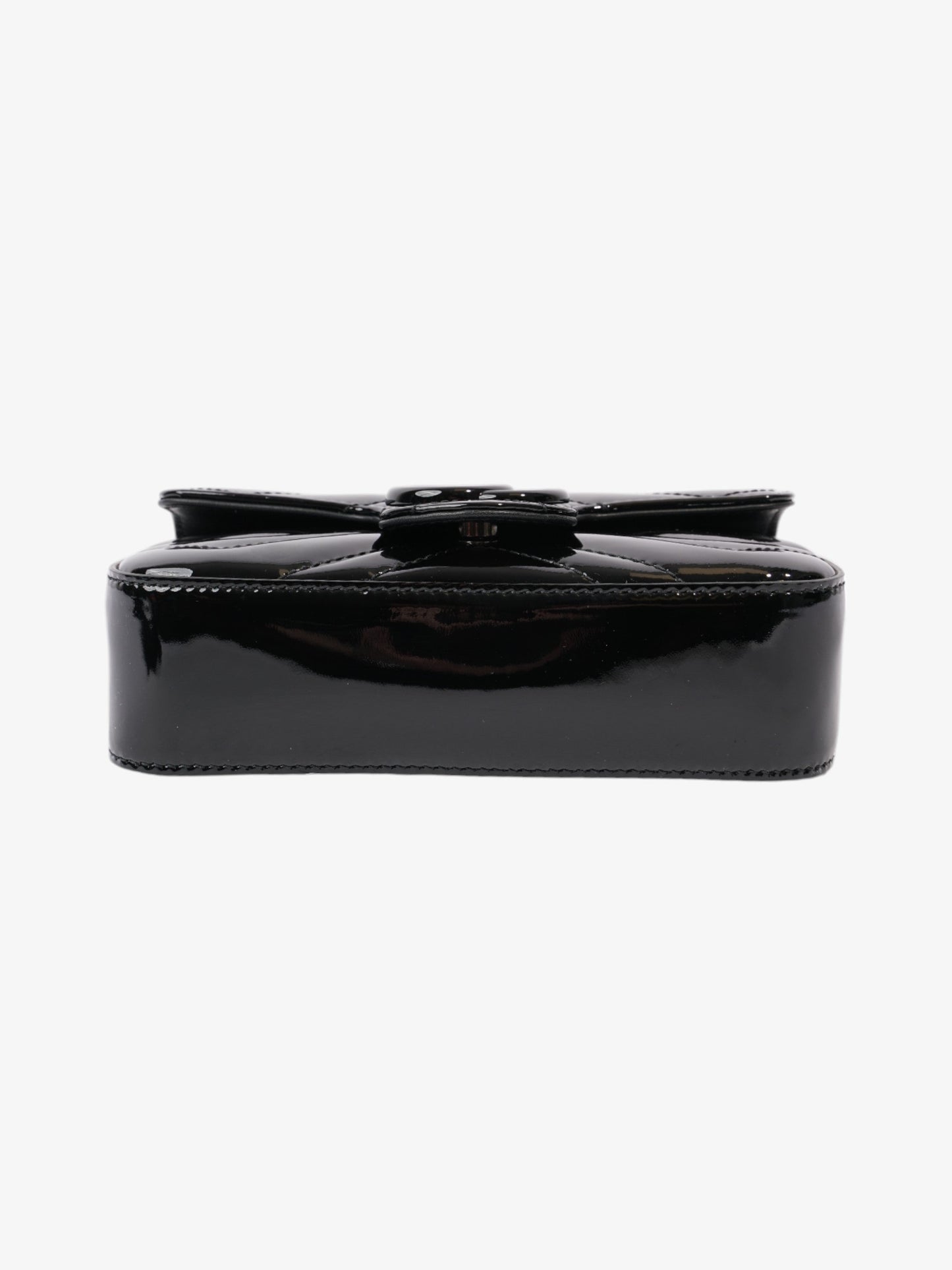 Gucci GG Marmont Black Patent Leather Super Mini