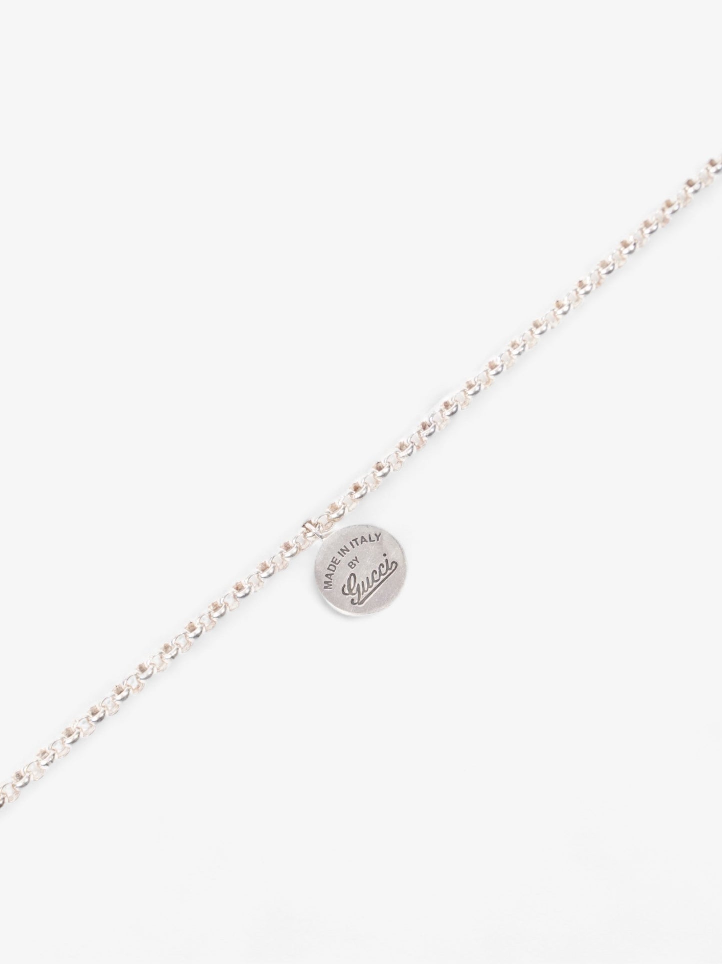 Gucci Logo Circle Necklace Silver Silver Sterling