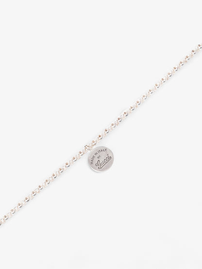 Gucci Logo Circle Necklace Silver Silver Sterling