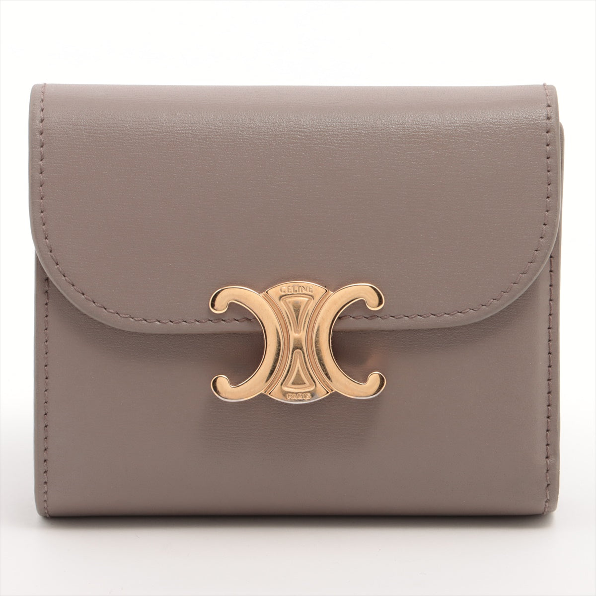 Celine Triomphe Grey Compact Wallet