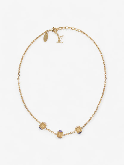 Louis Vuitton LV Collier Gamble Necklace Gold / Purple / White Base Metal