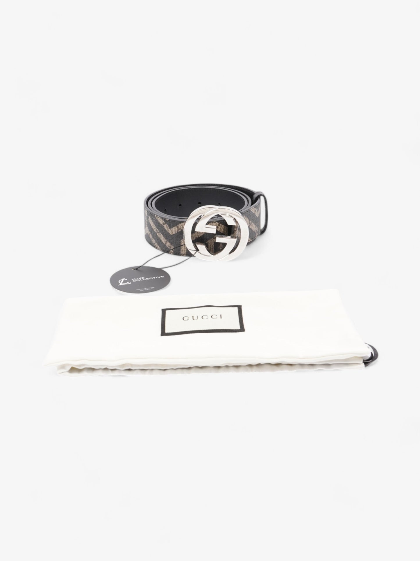 Gucci Interlocking G Wide Belt GG Supreme / Black Canvas 100cm / 40"