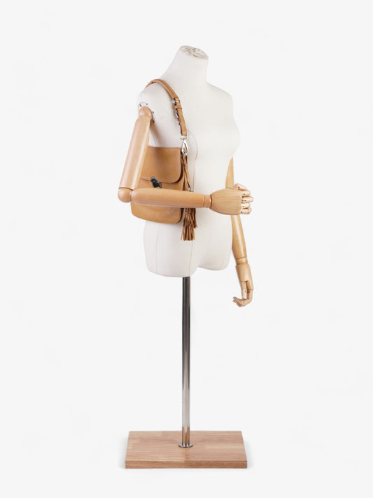 Prada Tassel Flap Shoulder Caramel Brown  Leather