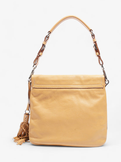Prada Tassel Flap Shoulder Caramel Brown  Leather