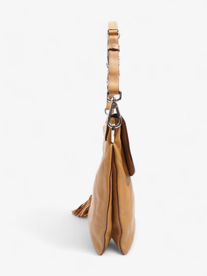 Prada Tassel Flap Shoulder Caramel Brown  Leather