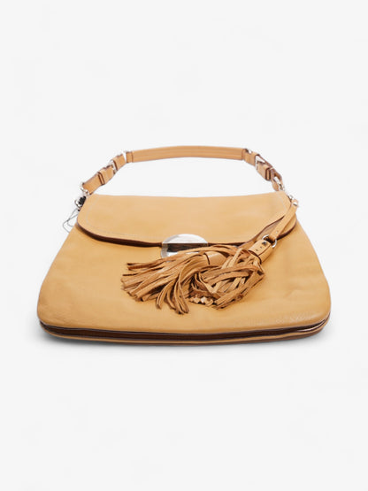 Prada Tassel Flap Shoulder Caramel Brown  Leather