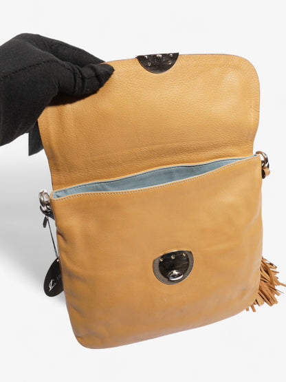 Prada Tassel Flap Shoulder Caramel Brown  Leather