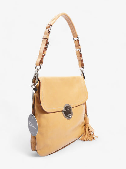 Prada Tassel Flap Shoulder Caramel Brown  Leather