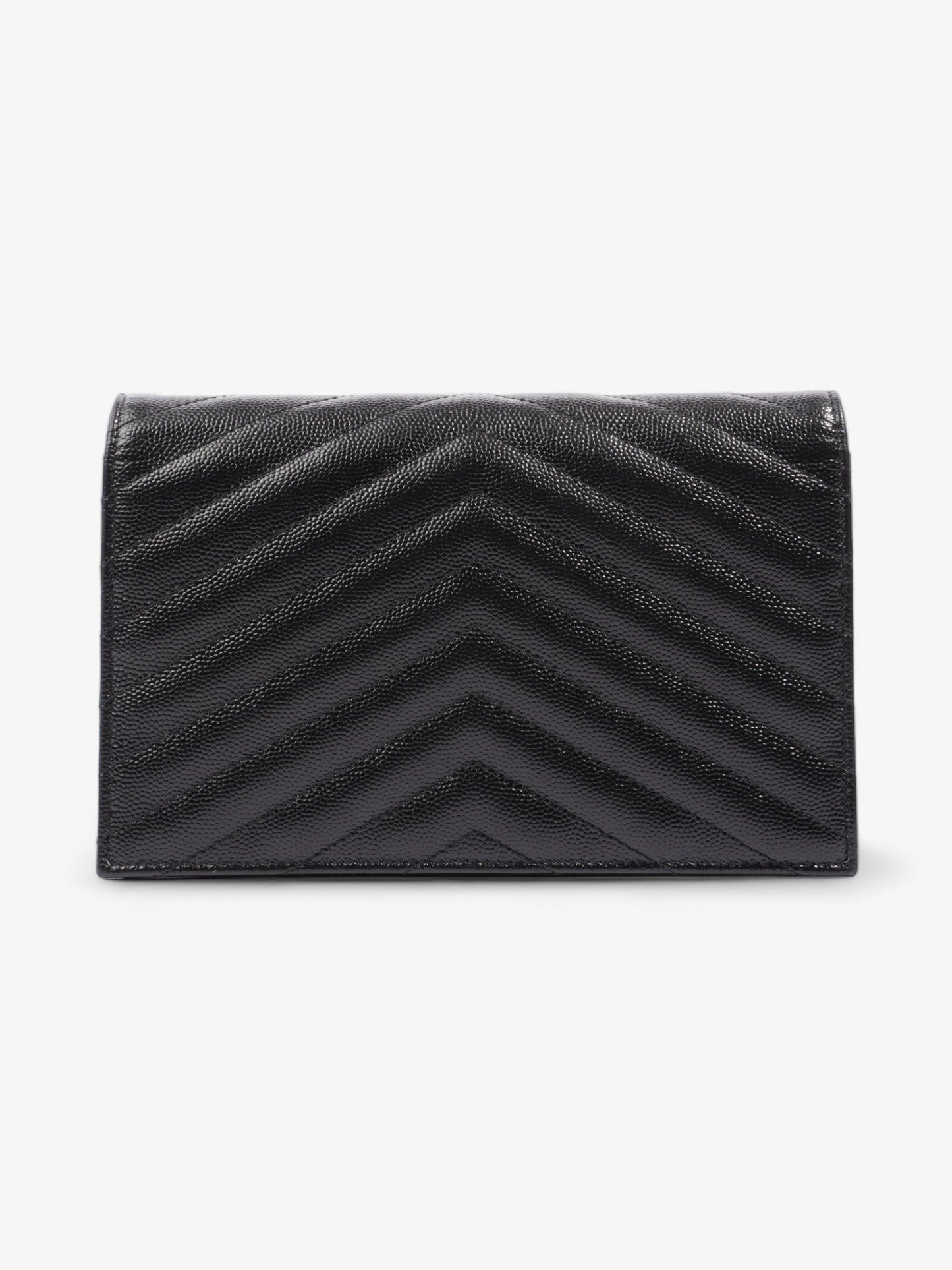 Saint Laurent Envelope Wallet On Chain Black Grained Leather