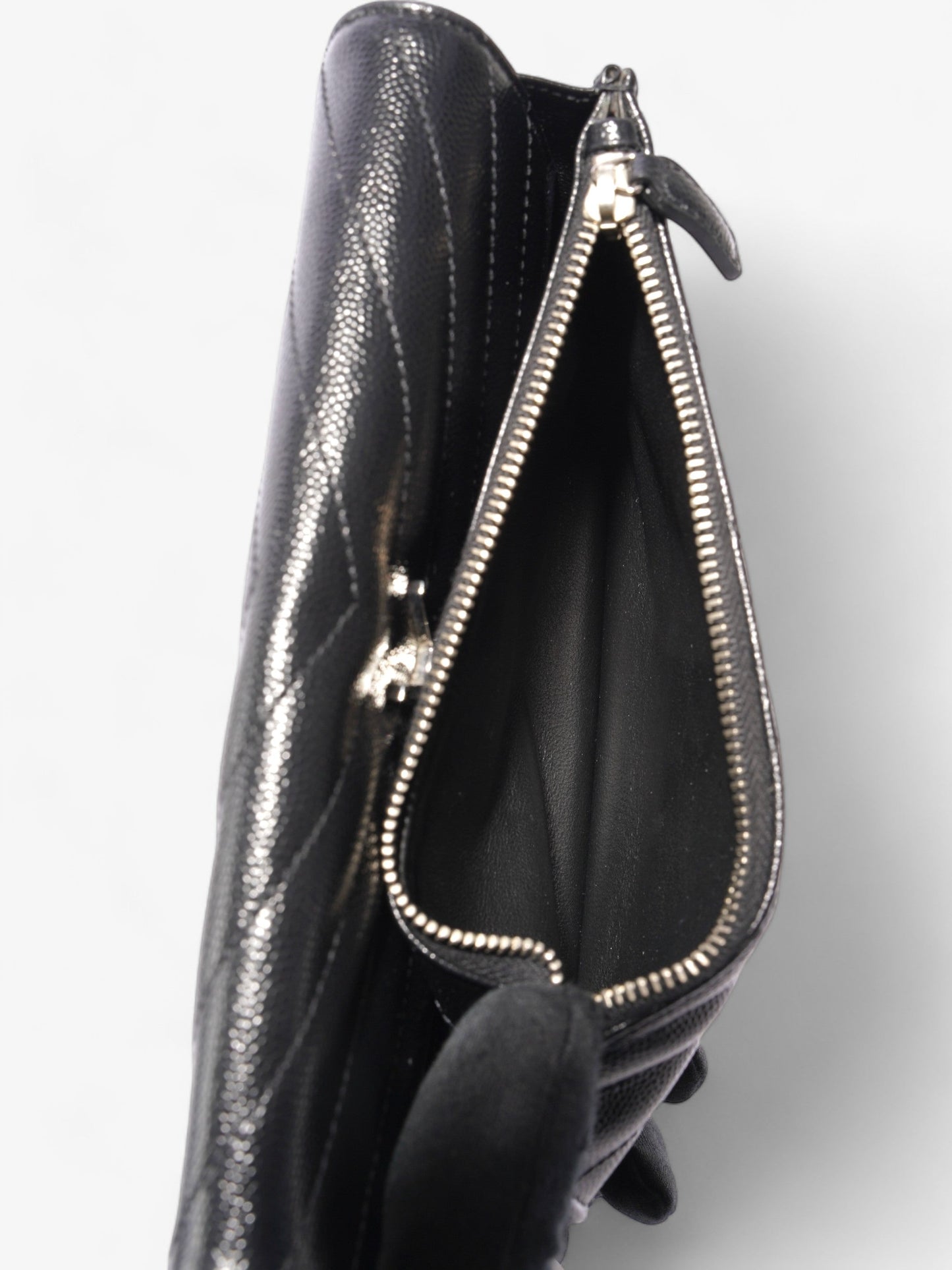 Saint Laurent Envelope Wallet On Chain Black Grained Leather