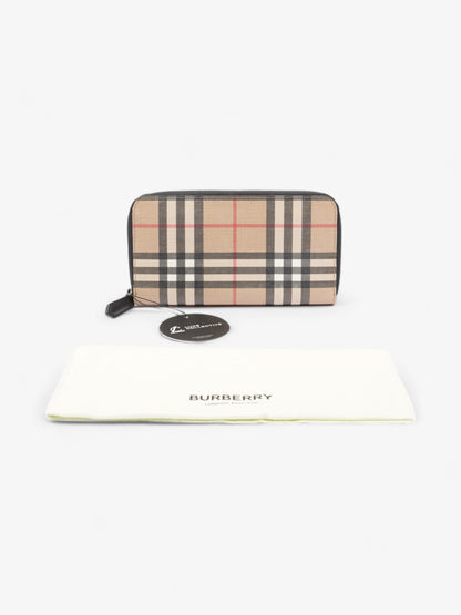 Burberry Elmore Zip Around Wallet House Check Canvas