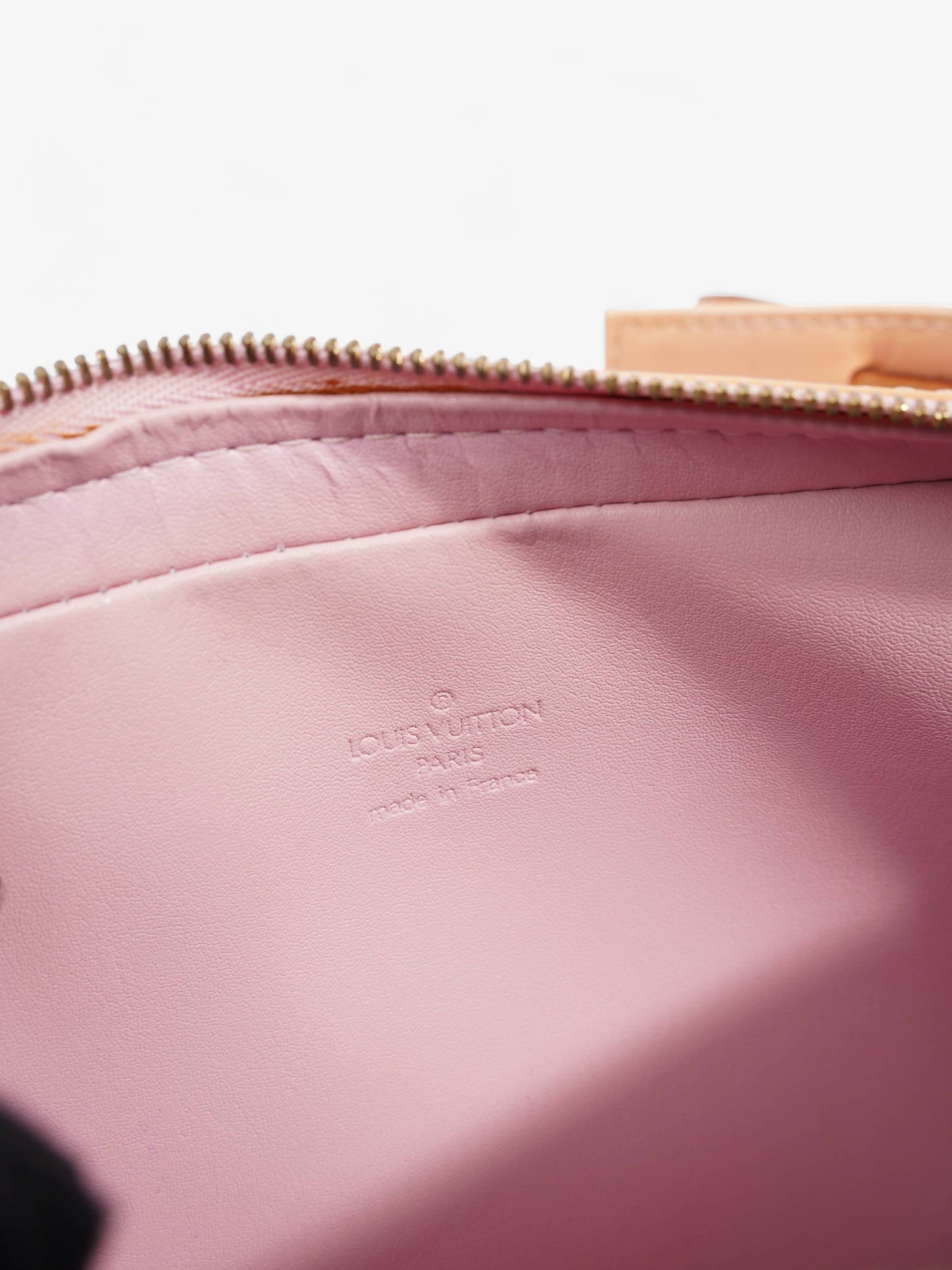 Louis Vuitton Vernis Fulton Peach Patent Leather