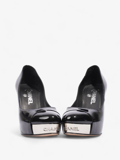 Chanel Platform Heel 100 Black Patent Leather EU 36 UK 3