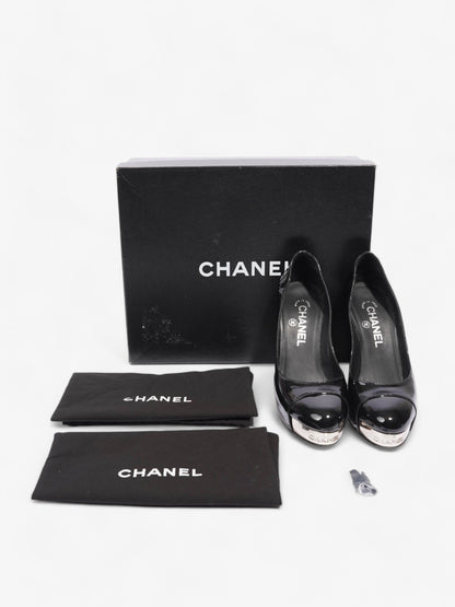 Chanel Platform Heel 100 Black Patent Leather EU 36 UK 3