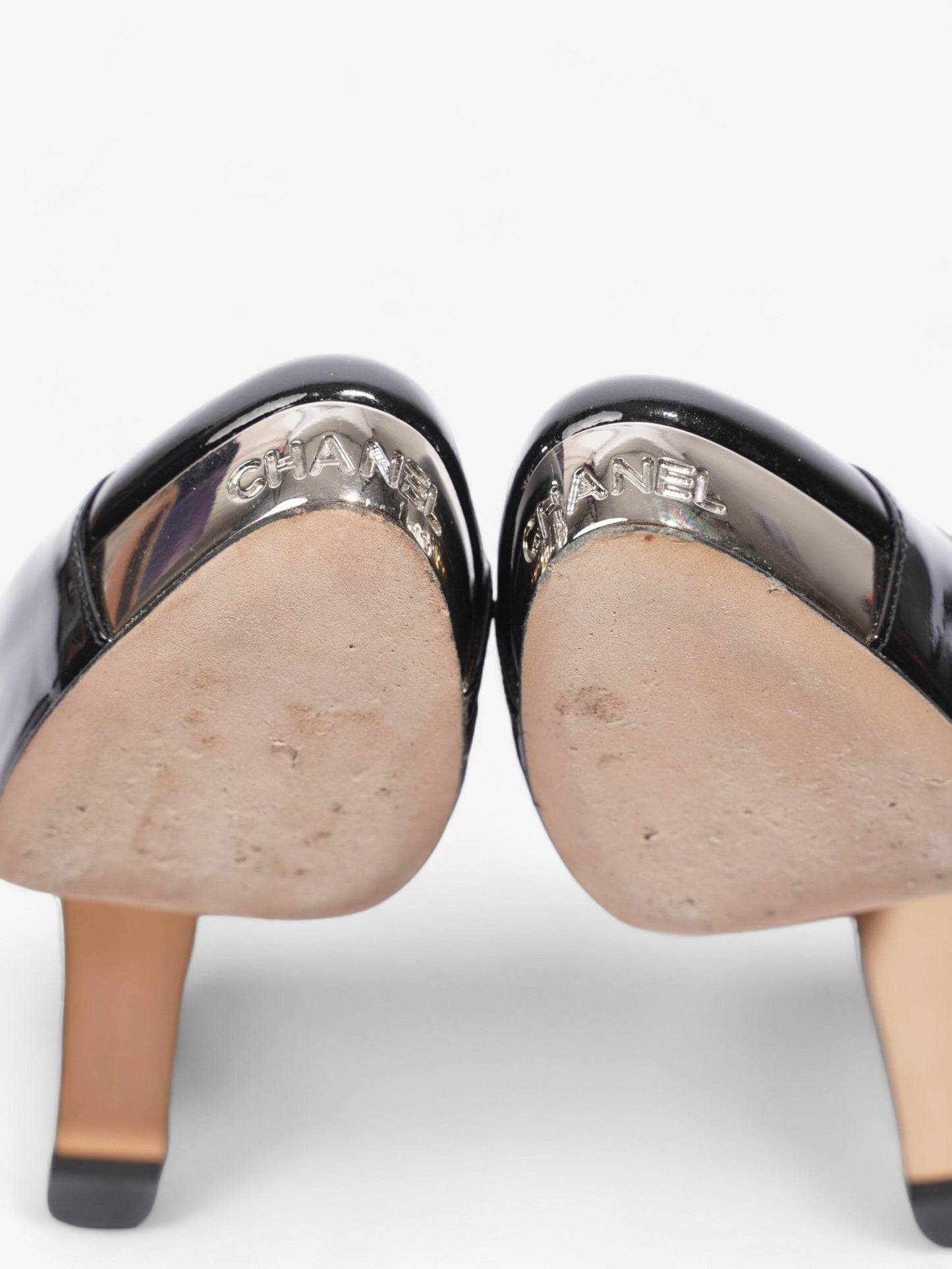 Chanel Platform Heel 100 Black Patent Leather EU 36 UK 3