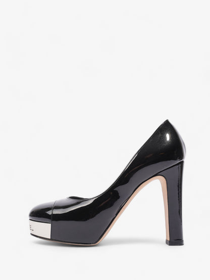 Chanel Platform Heel 100 Black Patent Leather EU 36 UK 3