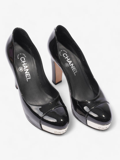 Chanel Platform Heel 100 Black Patent Leather EU 36 UK 3