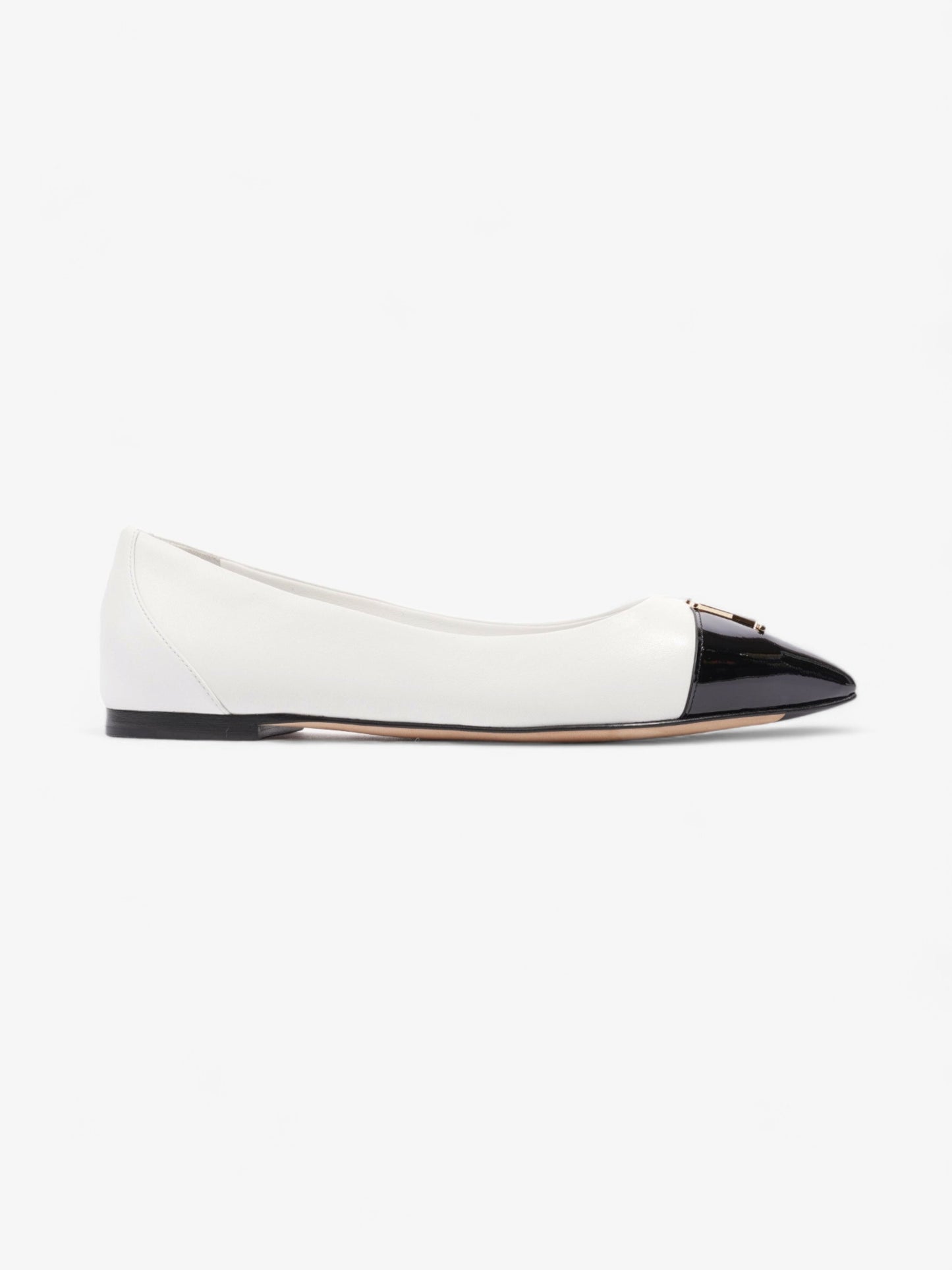Louis Vuitton Capucine Flat White / Black Leather EU 36.5 UK 3.5